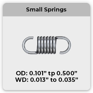 small extension spring sizes