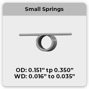 small torsion spring sizes